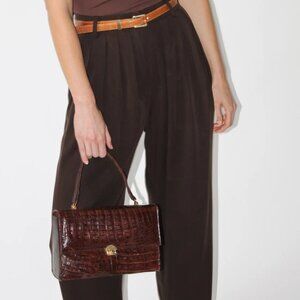 Brown Pleated Wide Leg Pants Size S